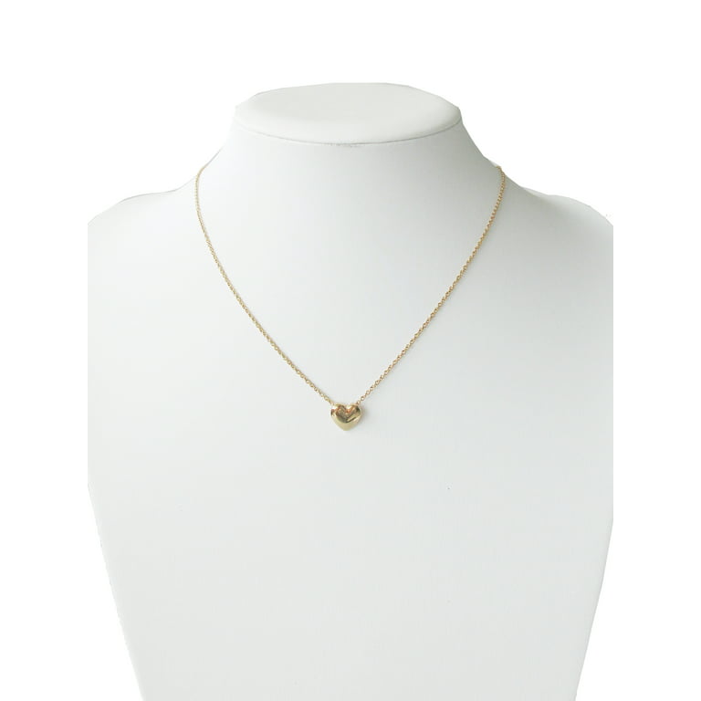 Time and Tru 18 with Extender Small Gold Heart Pendant Necklace
