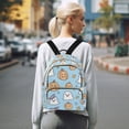 thumbnail image 7 of FORMRS Mini Backpack Purse for Women Quilted Travel Daypack Casual Shoulder Bag, Blue Halloween Ghosts, 7 of 7