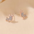 thumbnail image 1 of Pendientes de reno navideño, pendientes de reno navideño para vacaciones navideñas, pendientes de cristal, regalo de Navidad, claridad notable, 1 of 7