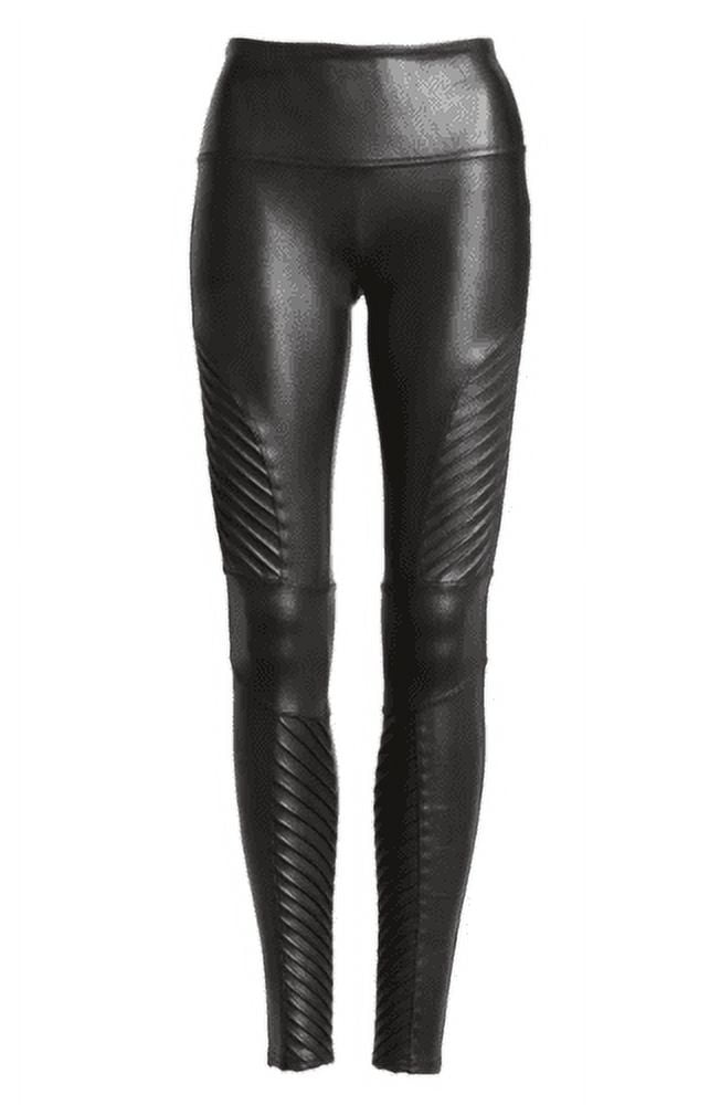 Spanx Women's Faux Leather Moto Leggings Black Size Small