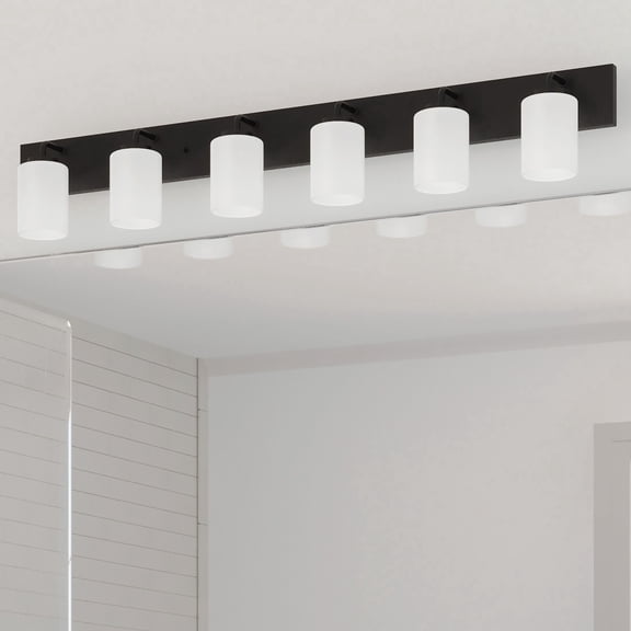 Merry Collection Six-Light Etched Glass Bath Vanity Wall Light