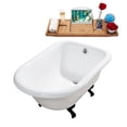 thumbnail image 2 of 48" Cast Iron R5101BL-CH Soaking Clawfoot Tub and Tray with External Drain in Polished Chrome and Matte Black Clawfeet, 2 of 11