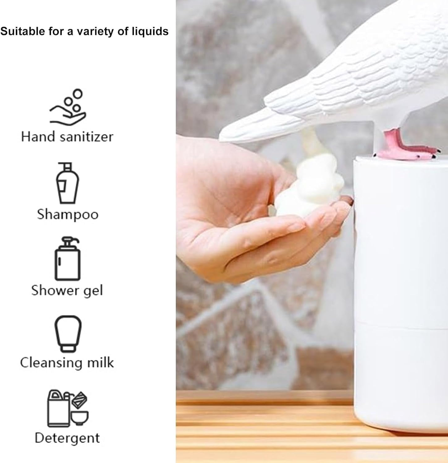 The Dirty Birdy Soap Dispenser (300ml/10oz), Bird Poop Soap Dispenser, Funny Foam Soap Dispenser for Bathroom & Kitchen