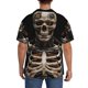 thumbnail image 3 of Balery Cyber Skeleton With Tattoos Camisa Casual de Manga Corta con Botones para Hombre, Texturizada, Estilo Cubano, para Playa, Verano-Large, 3 of 5