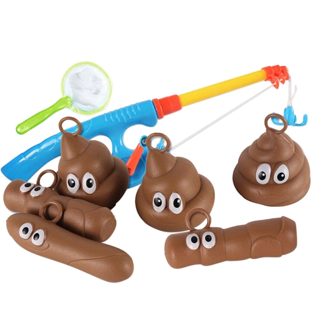 Novel Fishing For Floaters Game Kids Bathroom Toys Poop Bath Water Drifting Toys 