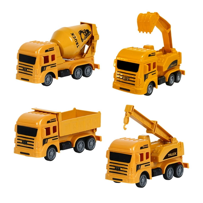 Construction Trucks Toy Set, Geyiie Construction Vehicles Site for Kids  Engineering Toys Playset for Boys Girls, Pull Back Cars Excavator Tractor
