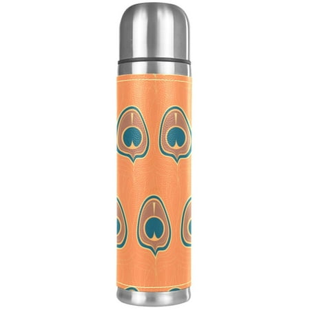 

Orange Charming Peacock Pattern Premium Insulated Water Bottle - Water Mug with Food-Grade PP Vacuum Insulated Leak-proof BPA-Free