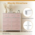 thumbnail image 6 of CONCETTA 9-Drawer Fabric Dresser Storage Chest for Bedroom, Closet, Storage Furniture for Adults, Pink, 6 of 7