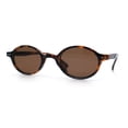 thumbnail image 4 of Hipster Snug Oval Round Thin Plastic Horn Rim Hustler Sunglasses Tortoise - Brown, 4 of 8