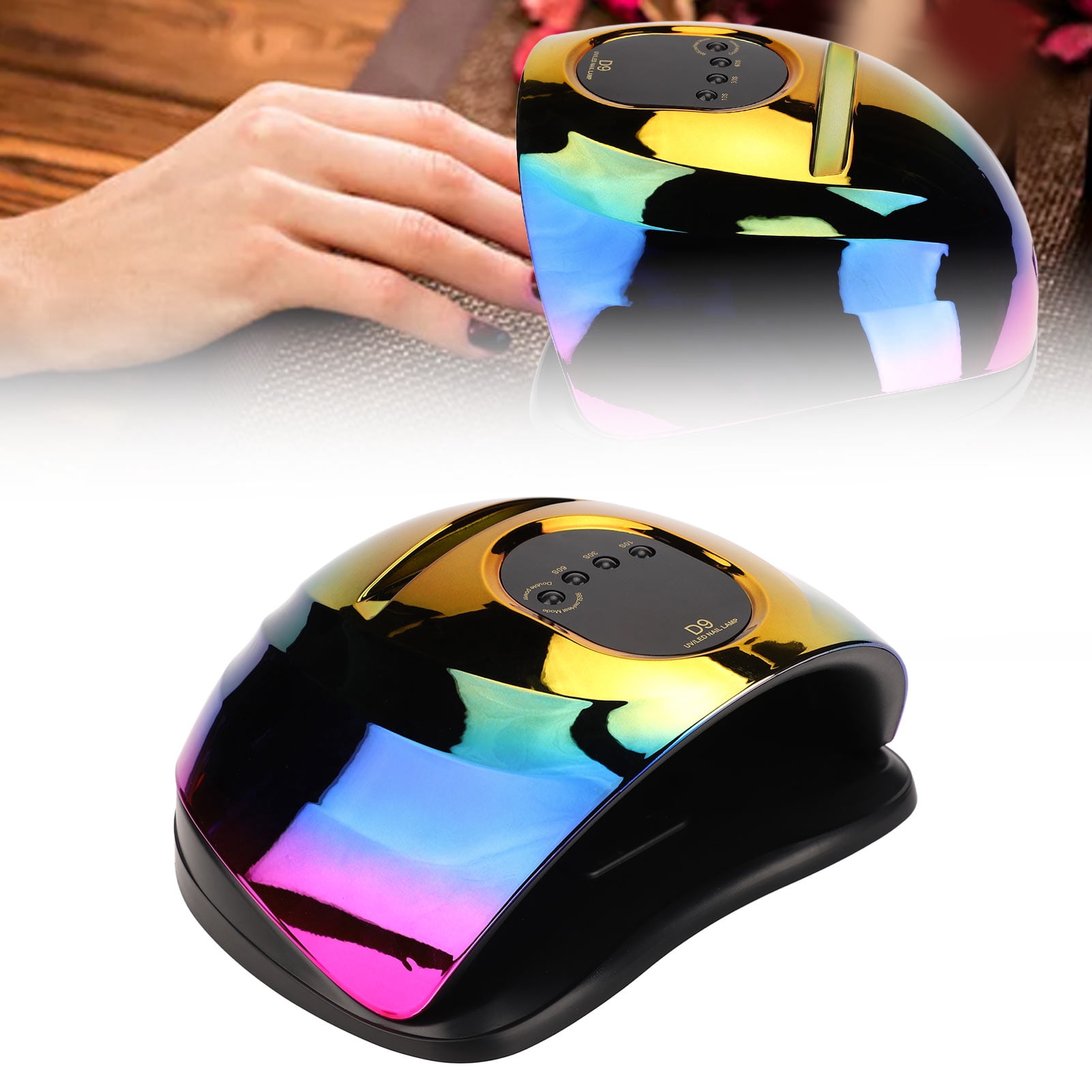 Xirurus Professional Nail Gel Dryer LED UV Light Curing Lamp 150W Quick Drying Art Machine 57 LEDs Built-in Infrared Sensor for Fingernails Toenails US Plug 100-240V White