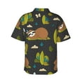 thumbnail image 3 of Balery Funny Sloths In The Forest Print Men's Hawaiian Shirts Short Sleeve Beach Shirt Relaxed Fit Vacation Button Down Shirts-X-Large, 3 of 9