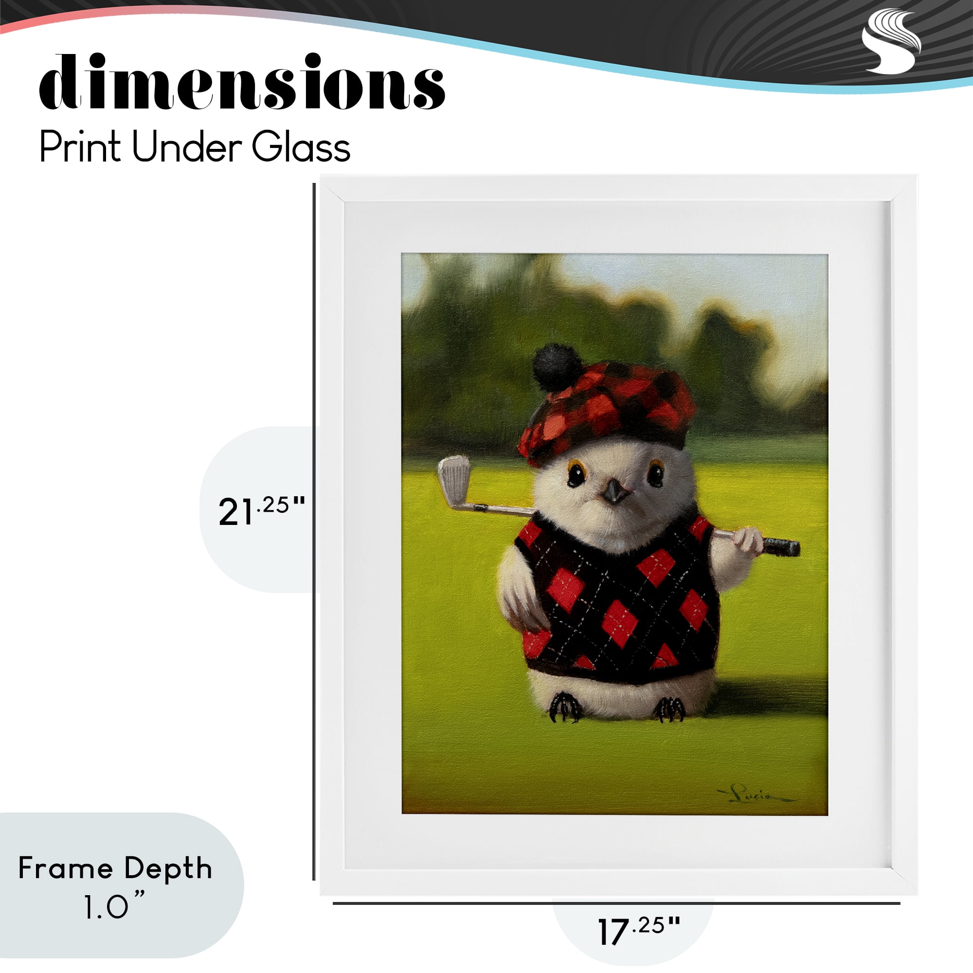 Stupell Industries Birdie Golf Swing White Framed Print Under Glass, design by Lucia Heffernan