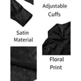 thumbnail image 5 of Coshow Men's Long Sleeve Button Down Silk Satin Shirt Floral Design Shirt Casual Party Prom and Wedding Shirt, 5 of 5