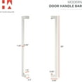 thumbnail image 3 of HYDROWARE Modern Contemporary Long Stainless Steel Push Pull Door Handle for Home Entrance Glass Shower Wooden Barn & Office Store Shop Doors - Brushed Satin Nickel - 36 Inch, 3 of 5