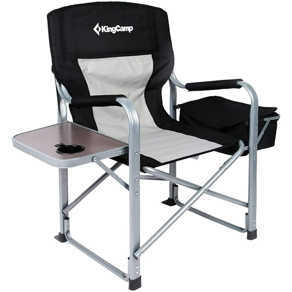 KingCamp Folding Directors Chair Heavy-Duty Camping Chair with Side