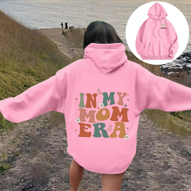 TINZ Sweat à Capuche Imprimé Arc-en-Ciel pour Femmes, Manches Longues avec Poches, Sweat à Capuche Simple pour Femmes, Sweat à Capuche Long pour Femmes