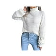 thumbnail image 2 of Seyurigaoka Women Juniors Jumper Long Sleeve Knitted Sweater Solid Color Turtleneck Warm Pullovers, 2 of 7