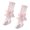Pink-M, variant on Nonslip Children's Socks Breathable Mesh Fabric Elastic Long Length Cotton Bowknot Decoration Stockings