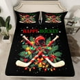 thumbnail image 2 of Homewish 4-Piece Queen Sheet Set, Ice Hockey Christmas Winter, Soft Bedding, 2 of 7