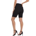 thumbnail image 4 of HDE Pull On Bermuda Shorts For Women Mid Rise 10" Inseam Shorts with Pockets Black - S, 4 of 6