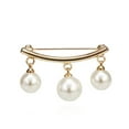 thumbnail image 2 of Yesbay 2 Pcs Women Faux Pearl Dangle Brooch Pin Cardigan Shawl Clip Jewelry Gift-Golden, 2 of 8
