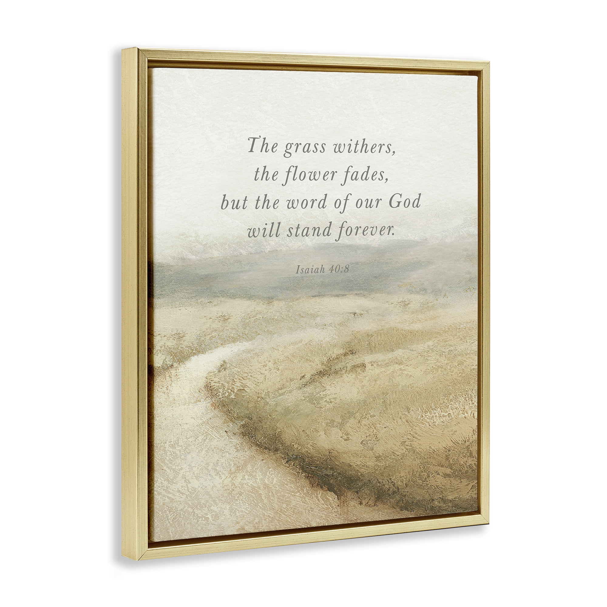 Stupell Industries Word Of God Isaiah Proverb Gold Framed Floater Canvas Wall Art, design by John Spaeth
