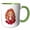 Green/White, variant on 3drose, Allegory of Autumn, a Blonde Girl, a Candle, Orange Leaves, Flowers, 15oz Mug
