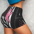 thumbnail image 3 of Picia Ribbon Breast Cancer Awareness Printed Workout Shorts for Women Seamless Scrunch Butt Lifting High Waisted Yoga Gym Booty Running Moisture-wicking Short Pants-Large, 3 of 9
