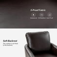 thumbnail image 3 of Modern Leather Swivel Chair Barrel Chair, Accent Armchair With Removable Pillow for Living Room Brown, 3 of 8