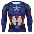 thumbnail image 5 of Superhero Compression T-Shirts - Men's Crew Neck - Captain America, 5 of 7
