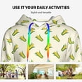 thumbnail image 4 of Lsque Corn Pattern Casual Women's Hoodie,Hooded Sweatshirt with Kangaroo Pocket,Pullover Hoodie with Eye-catching Drawstrings-Medium, 4 of 7