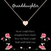 SHERIDANSTAR Granddaughter Valentines Day Jewelry Heart Necklace for Girls, Little Girls, Teens Gift, "Never Could I have Imagined How Much Love'' Jewelry Presents (rose gold)