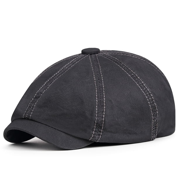 Sombreros unisex casuales clásicos sólidos antiguos octogonales literarios de periodista boina para hombre sombrero de algodón