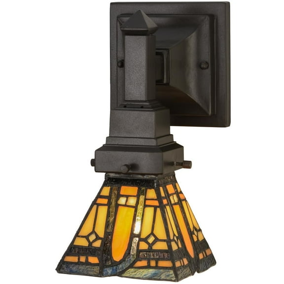 Meyda Tiffany 153637 Sierra Prairie Mission 1 Light 5'" Wide Hand-Crafted Wall Sconce -