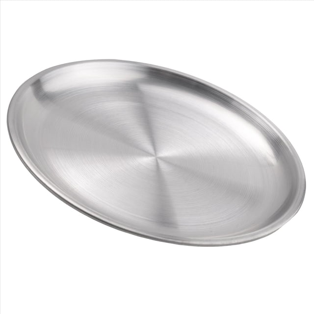 para Escupir Huesos de Acero Inoxidable de 14 Cm, Bandeja Poco Profunda Plateada, Disco de Comedor de Metal, Redondo, Vajilla de Postre
