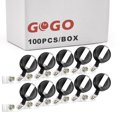 thumbnail image 1 of GOGO 100PCS Translucent ID Card Badge Holder Reels Office Supplier-Black, 1 of 8
