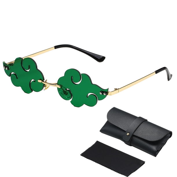 Día de San Patricio irlandés conchas Gafas de sol verdes Cuatro hojas Cl