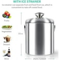 thumbnail image 3 of Ice Bucket, Stainless Steel Ice Bucket Ice Bucket Including Tongs, Lid, Strainer, Stainless Steel Cup and Carrying Handle - 1.3L, 3 of 8