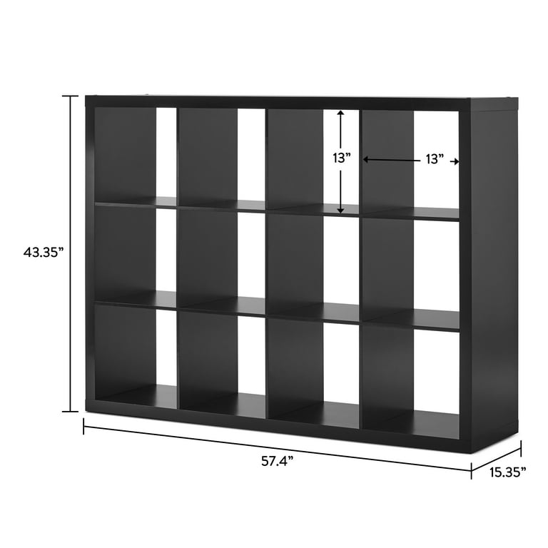 Better Homes Gardens 12 Cube Storage Organizer Solid Black Walmart