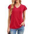 thumbnail image 2 of Cueply Womens Casual Tops Summer Short Sleeve V Neck T Shirts Loose Tunic Tops, 2 of 6