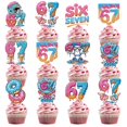 thumbnail image 1 of Musaeva Set de 36 toppers para cupcakes de cumpleaños 6 y 7, 1 of 6