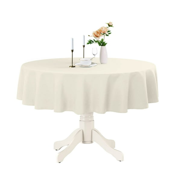 Romanstile Round Nappe Imperméable, Résistante aux Taches, Lavable, Sans Plis, en Polyester pour Cuisine, Salle à Manger, Mariage, Intérieur et Extérieur - Ivoire, 70 Pouces