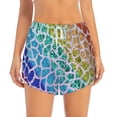 thumbnail image 4 of Lsque Rainbow Glitter Printed Women's Running Shorts with Liner Pockets,Elastic Quick Dry Workout Athletic Gym Yoga Shorts,Womens High Waist Shorts-XX-Large, 4 of 9
