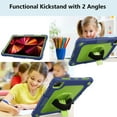 thumbnail image 7 of FIEWESEY for iPad Air 6th Gen Case, Hand Strap Rotatable Stand Kids Shockproof Cover for iPad Air (6th,5th and 4th Gen)/iPad Pro 11 2020/2018/2021/2022/2024 Tablet(Navy/Green), 7 of 7
