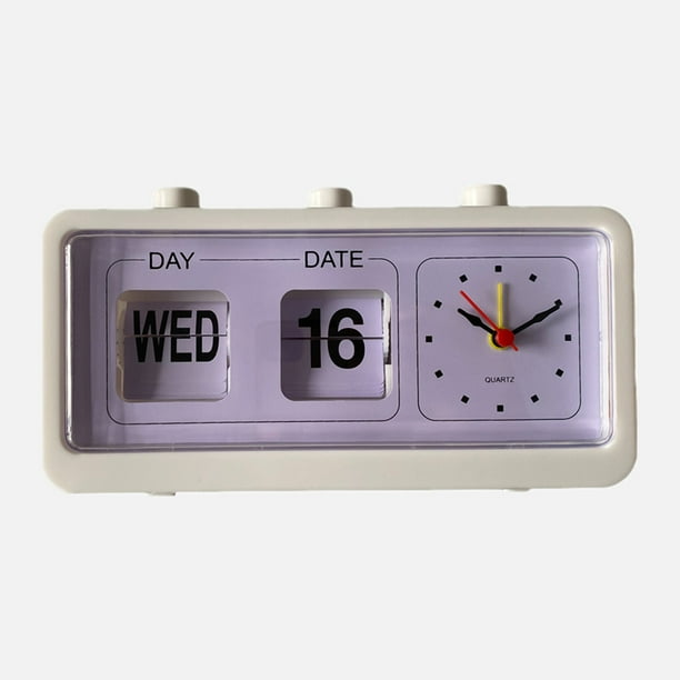 Reloj de escritorio con calendario, reloj despertador de mesa de escritorio Reloj despertador con calendario manual Reloj despertador con calendario de salto Funciones mejoradas
