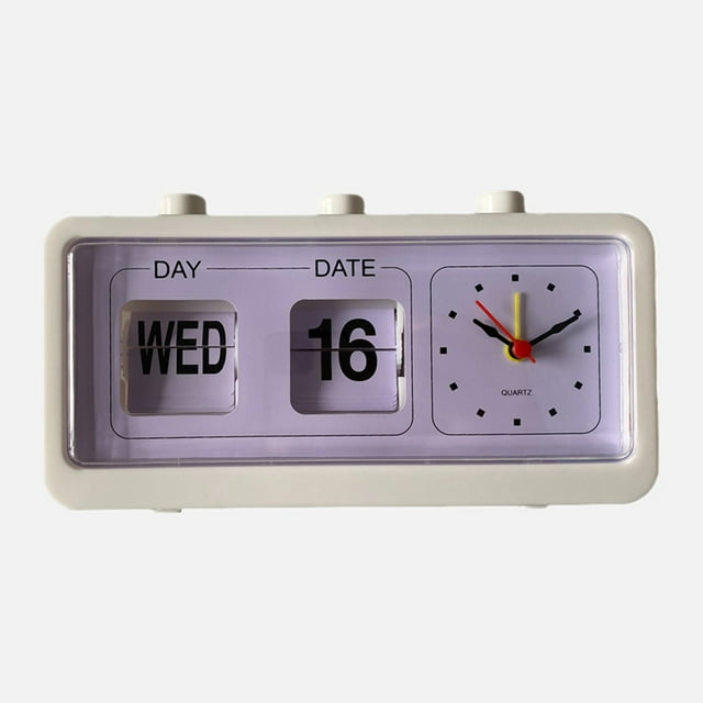 Reloj de escritorio con calendario, reloj despertador de mesa de escritorio Reloj despertador con calendario manual Reloj despertador con calendario de salto Funciones mejoradas