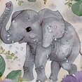 thumbnail image 5 of Orinice Elephant Flowers Watercolor Painting Bathroom Decor Set, Colorful Luxurious Graphic Print Polyester Fabric Fashion Shower Curtain Set with Hooks, Washable Shower Curtain 36x72, 5 of 7