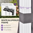thumbnail image 3 of PURPLE LEAF 8' X 14' Outdoor Hardtop Gazebo Metal Double Roof White Aluminum Frame Heavy Duty Patio Gazebo with Curtain and Netting for Backyard and Garden, Grey, 3 of 8