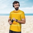thumbnail image 4 of Wukai Yellow Lemon Print Men's Short-Sleeved Mesh T-Shirt,Quick-Dry Short Sleeve Workout T-Shirt-X-Large, 4 of 8
