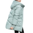 thumbnail image 3 of Lovskoo 2024 Womens Winter Coats Quilted Jacket Long Sleeve Cotton Padded Jacket with Hood Thick Plush Warm Outerwear Coat Green, 3 of 7